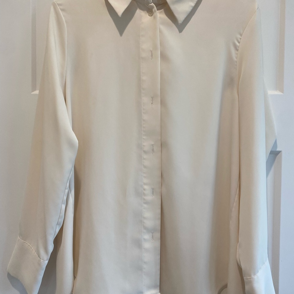 H&M Long Sleeve Satin Blouse Button Down